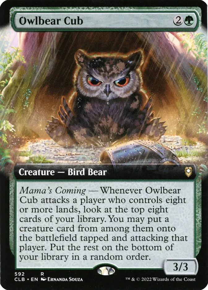 2022 Commander Legends: Battle for Baldur's Gate Owlbear Cub #592 rare card image