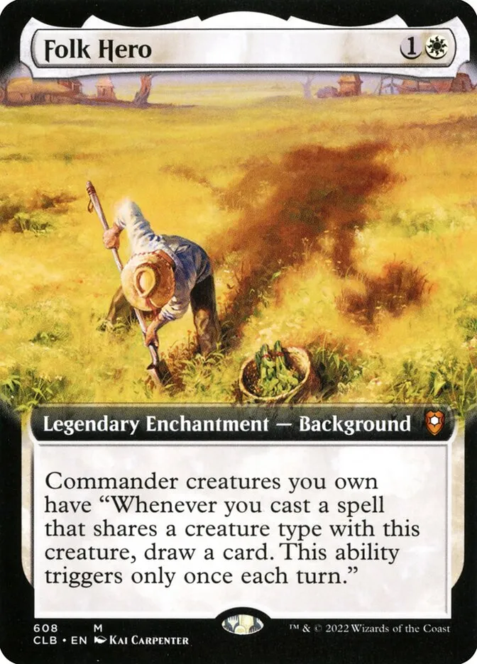 2022 Commander Legends: Battle for Baldur's Gate Folk Hero #608 mythic card image