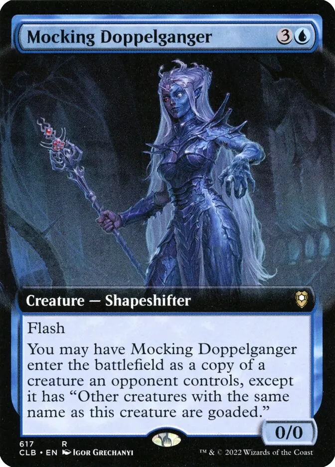 2022 Commander Legends: Battle for Baldur's Gate Mocking Doppelganger #617 rare card image