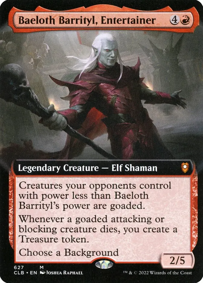 2022 Commander Legends: Battle for Baldur's Gate Baeloth Barrityl, Entertainer #627 mythic card image