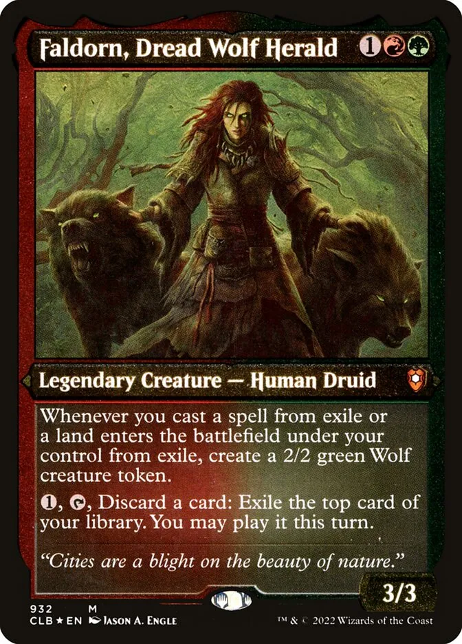 2022 Commander Legends: Battle for Baldur's Gate Faldorn, Dread Wolf Herald #932 mythic card image