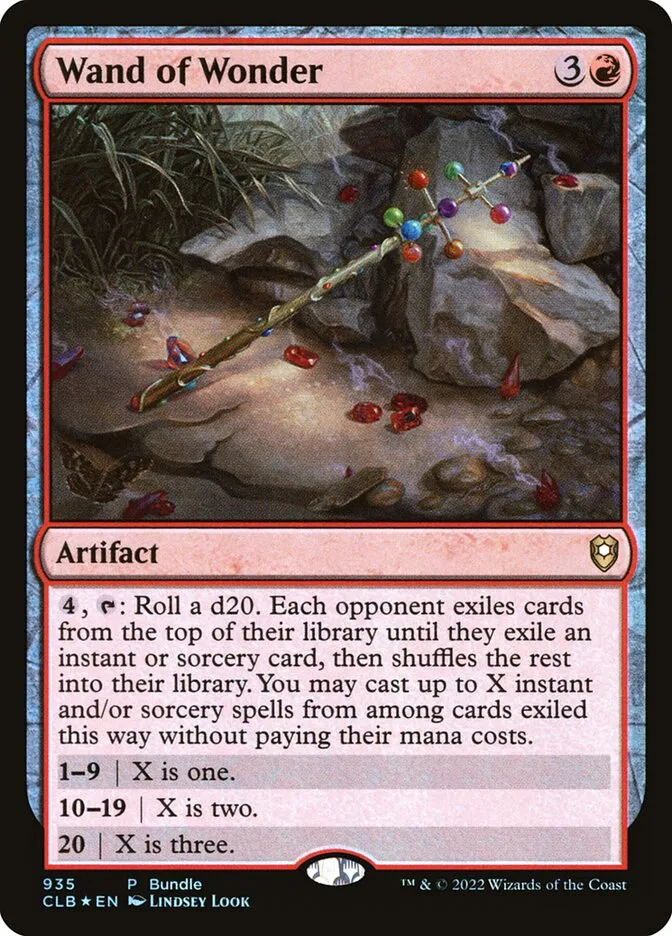 2022 Commander Legends: Battle for Baldur's Gate Wand of Wonder #935 rare card image