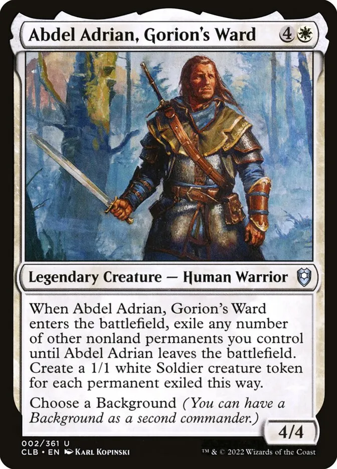 2022 Commander Legends: Battle for Baldur's Gate Abdel Adrian, Gorion's Ward uncommon #2 uncommon card image