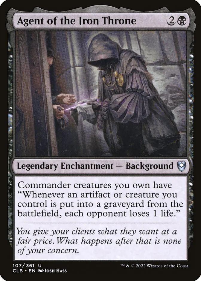 2022 Commander Legends: Battle for Baldur's Gate Agent of the Iron Throne #107 uncommon card image