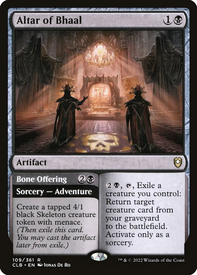 2022 Commander Legends: Battle for Baldur's Gate Altar of Bhaal // Bone Offering #109 rare card image