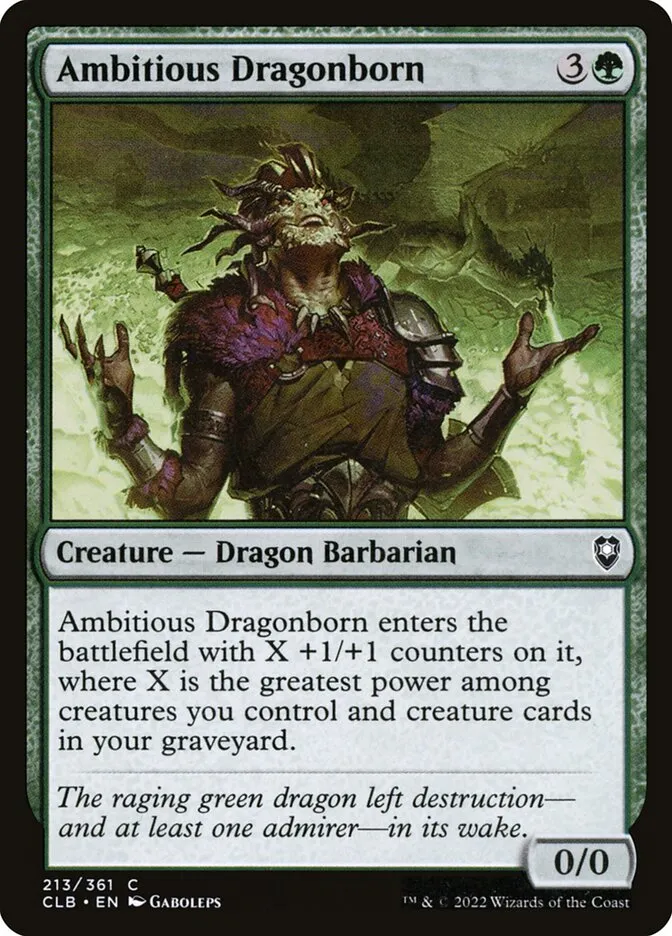 2022 Commander Legends: Battle for Baldur's Gate Ambitious Dragonborn #213 common card image