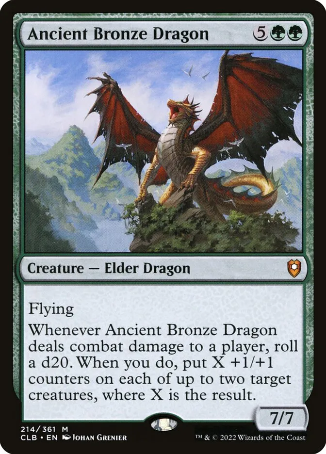 2022 Commander Legends: Battle for Baldur's Gate Ancient Bronze Dragon #214 mythic card image