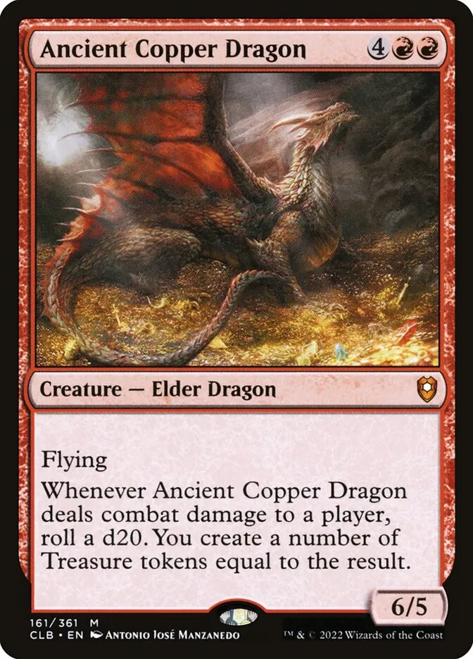 2022 Commander Legends: Battle for Baldur's Gate Ancient Copper Dragon #161 mythic card image