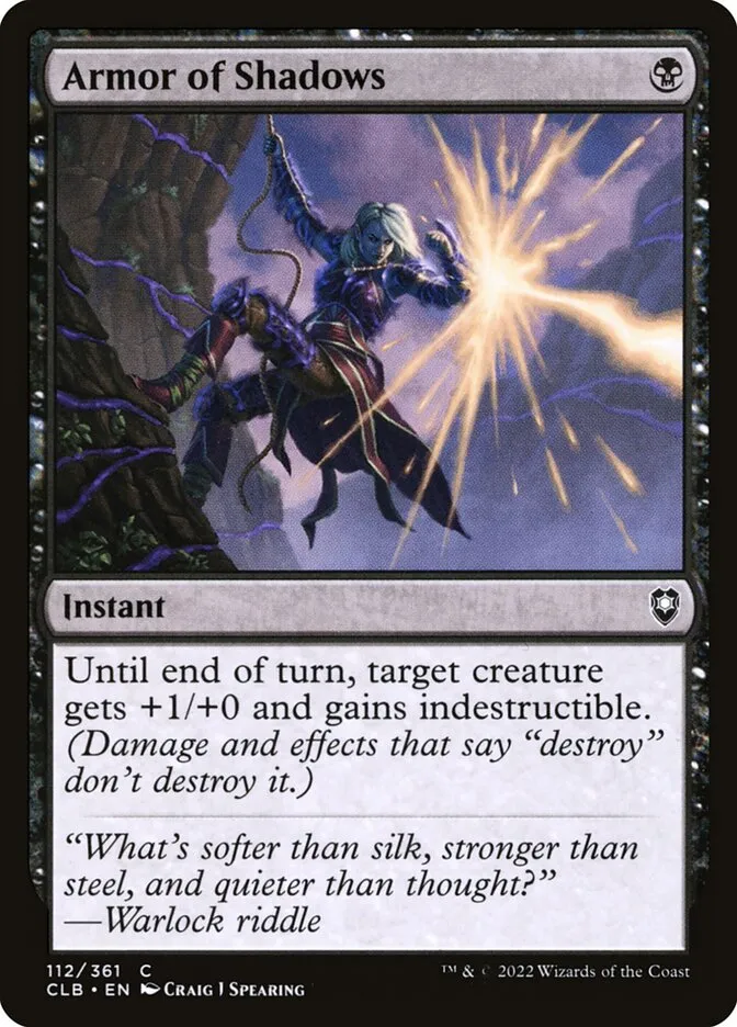 2022 Commander Legends: Battle for Baldur's Gate Armor of Shadows #112 common card image
