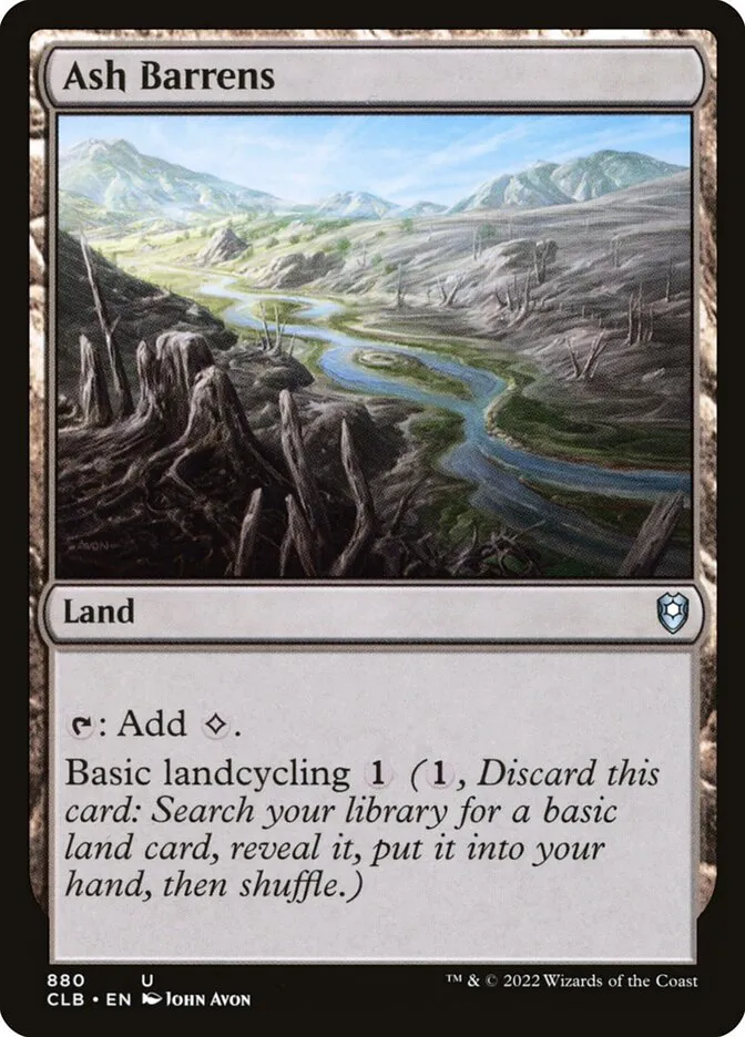2022 Commander Legends: Battle for Baldur's Gate Ash Barrens #880 uncommon card image