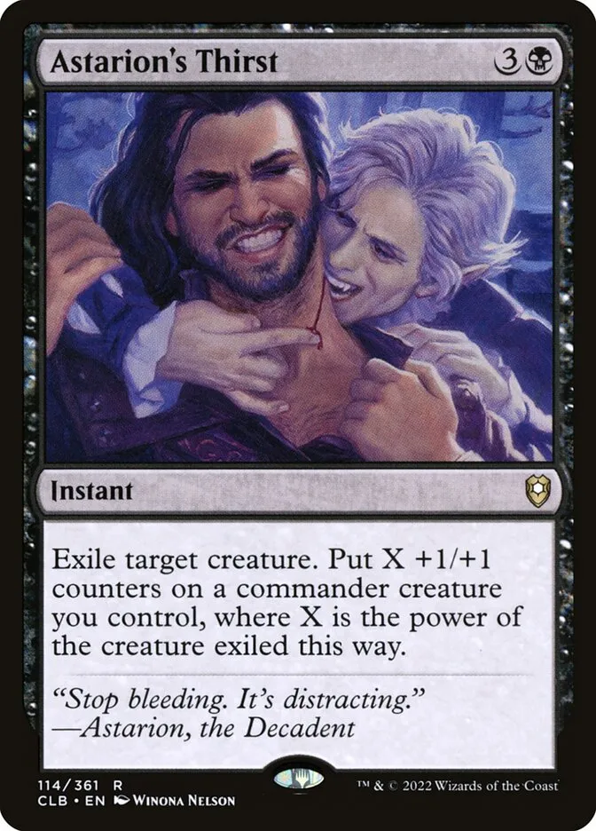 2022 Commander Legends: Battle for Baldur's Gate Astarion's Thirst #114 rare card image