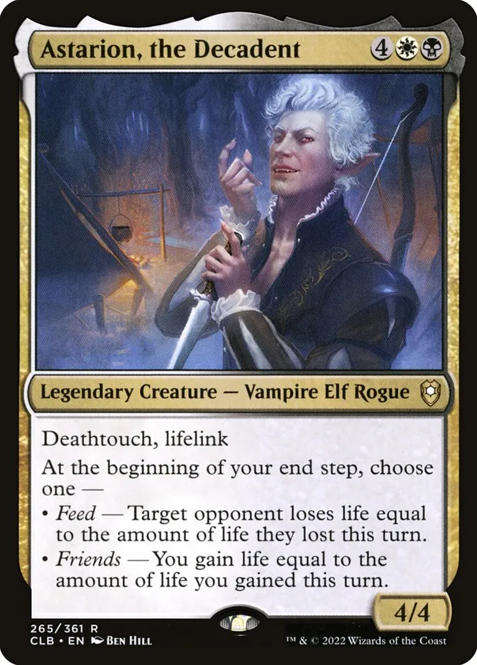 2022 Commander Legends: Battle for Baldur's Gate Astarion, the Decadent #265 rare card image