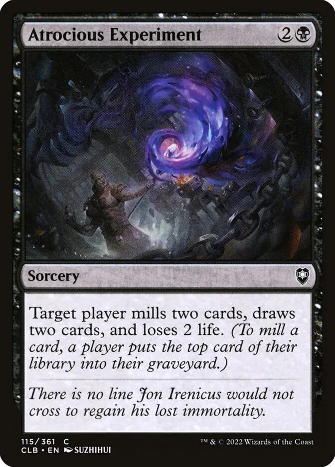 2022 Commander Legends: Battle for Baldur's Gate Atrocious Experiment #115 common card image