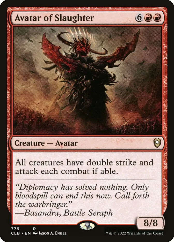 2022 Commander Legends: Battle for Baldur's Gate Avatar of Slaughter #779 rare card image