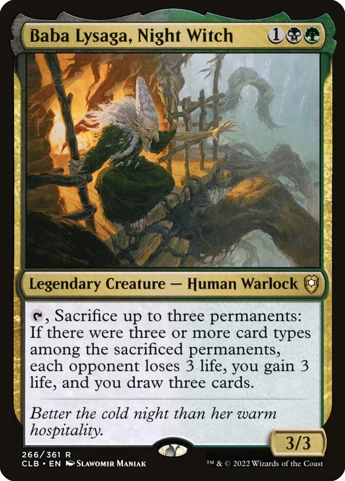 2022 Commander Legends: Battle for Baldur's Gate Baba Lysaga, Night Witch #266 rare card image