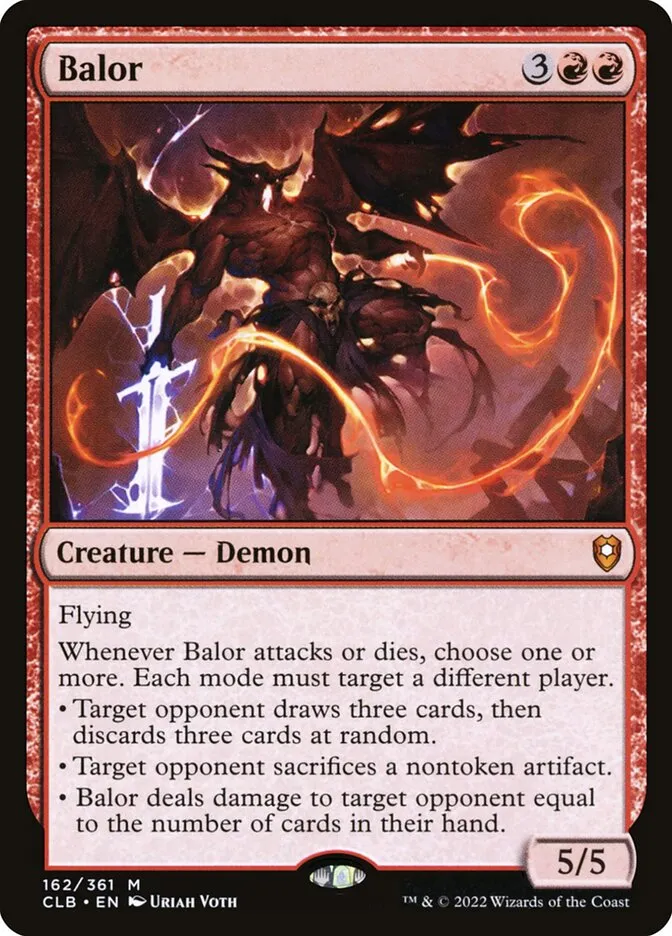 2022 Commander Legends: Battle for Baldur's Gate Balor #162 mythic card image