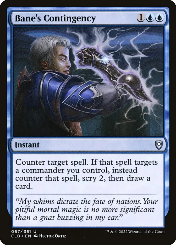 2022 Commander Legends: Battle for Baldur's Gate Bane's Contingency #57 uncommon card image