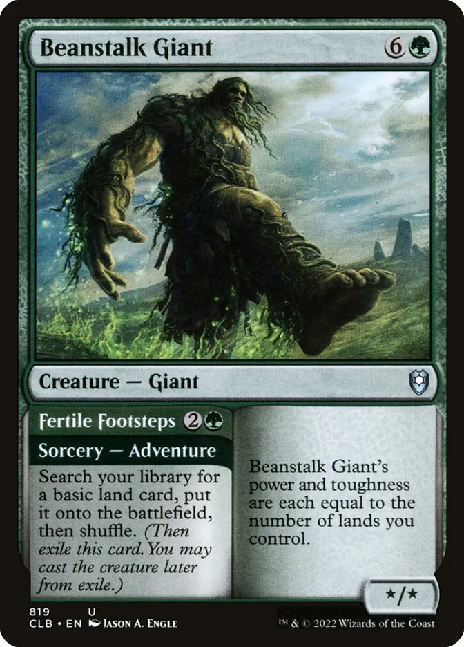 2022 Commander Legends: Battle for Baldur's Gate Beanstalk Giant // Fertile Footsteps #819 uncommon card image