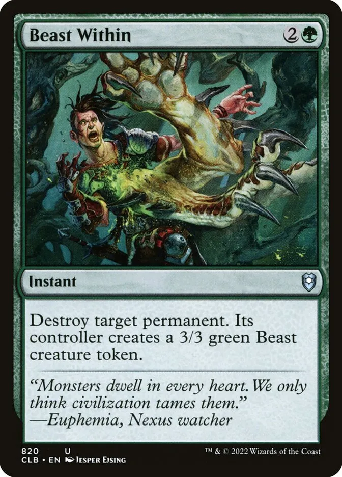 2022 Commander Legends: Battle for Baldur's Gate Beast Within #820 uncommon card image