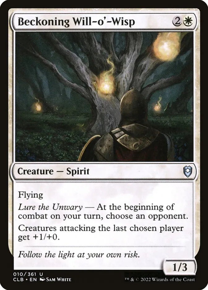 2022 Commander Legends: Battle for Baldur's Gate Beckoning Will-o'-Wisp uncommon #10 uncommon card image