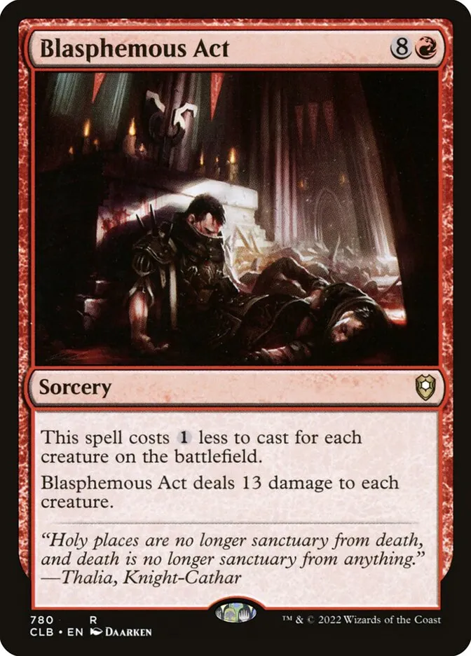 2022 Commander Legends: Battle for Baldur's Gate Blasphemous Act #780 rare card image