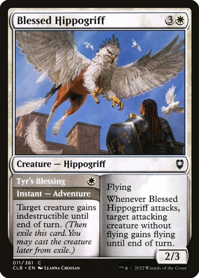 2022 Commander Legends: Battle for Baldur's Gate Blessed Hippogriff // Tyr's Blessing common #11 common card image