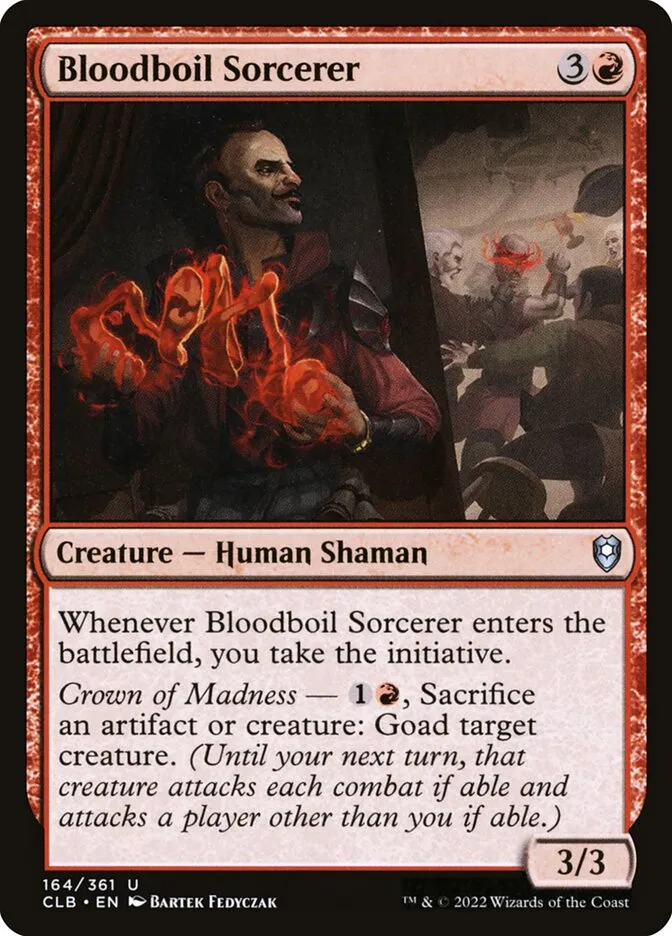 2022 Commander Legends: Battle for Baldur's Gate Bloodboil Sorcerer #164 uncommon card image