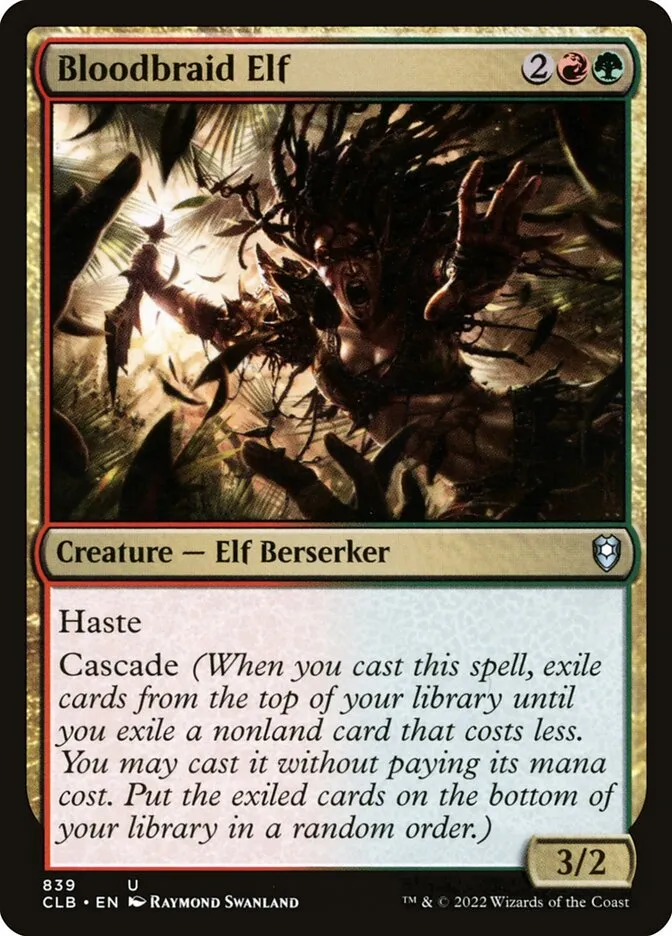 2022 Commander Legends: Battle for Baldur's Gate Bloodbraid Elf #839 uncommon card image