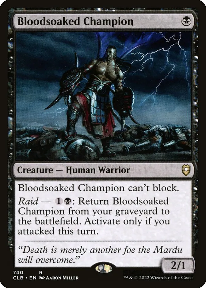 2022 Commander Legends: Battle for Baldur's Gate Bloodsoaked Champion #740 rare card image