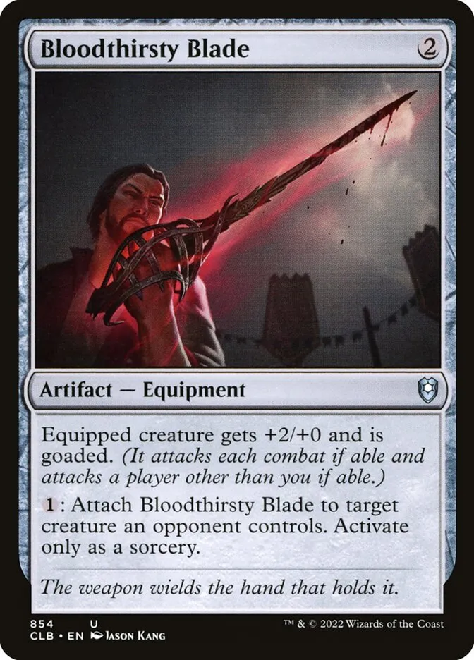 2022 Commander Legends: Battle for Baldur's Gate Bloodthirsty Blade #854 uncommon card image
