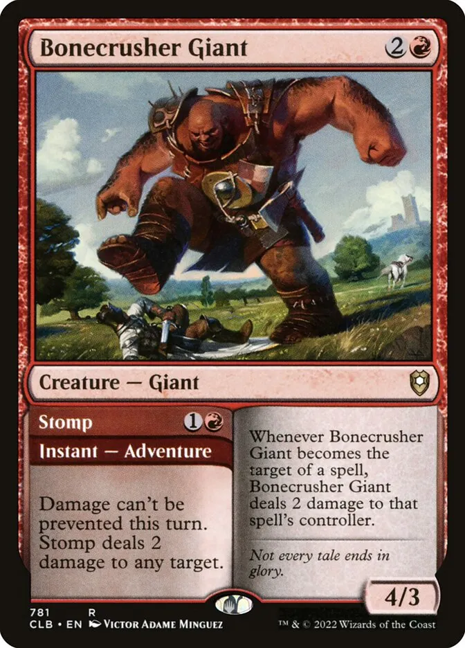 2022 Commander Legends: Battle for Baldur's Gate Bonecrusher Giant // Stomp #781 rare card image