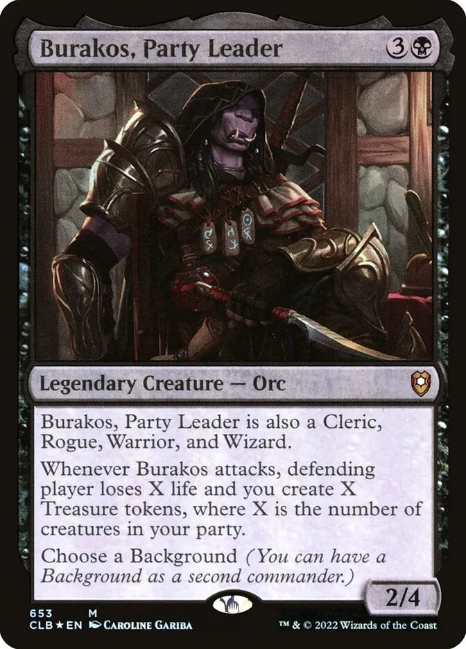 2022 Commander Legends: Battle for Baldur's Gate Burakos, Party Leader #653 mythic card image