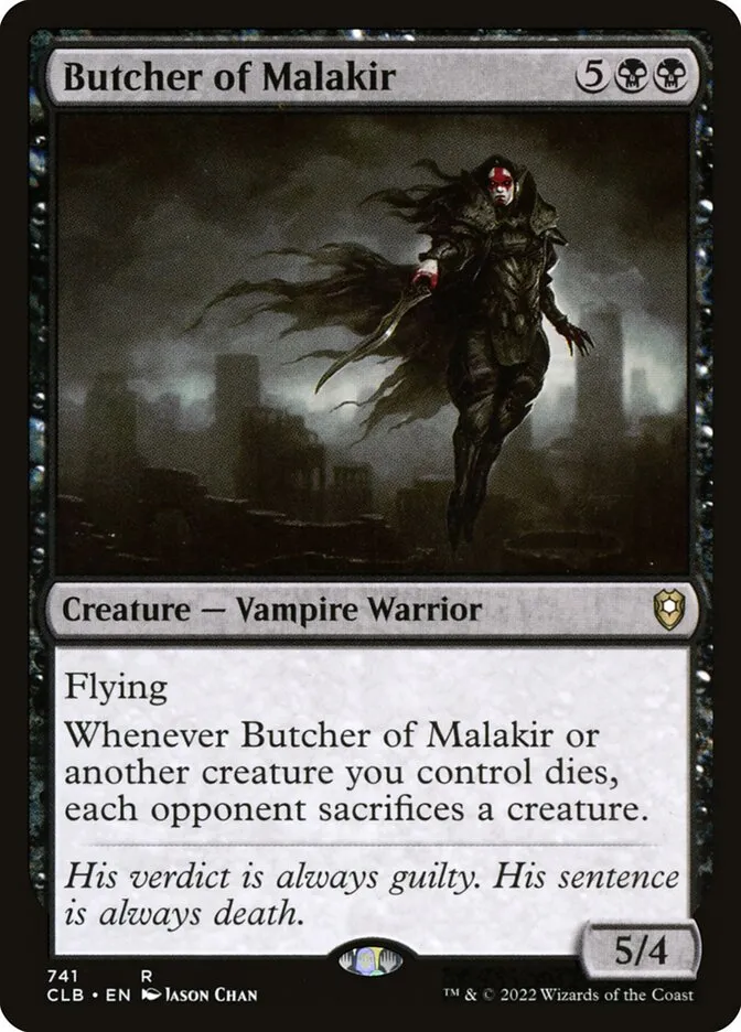 2022 Commander Legends: Battle for Baldur's Gate Butcher of Malakir #741 rare card image