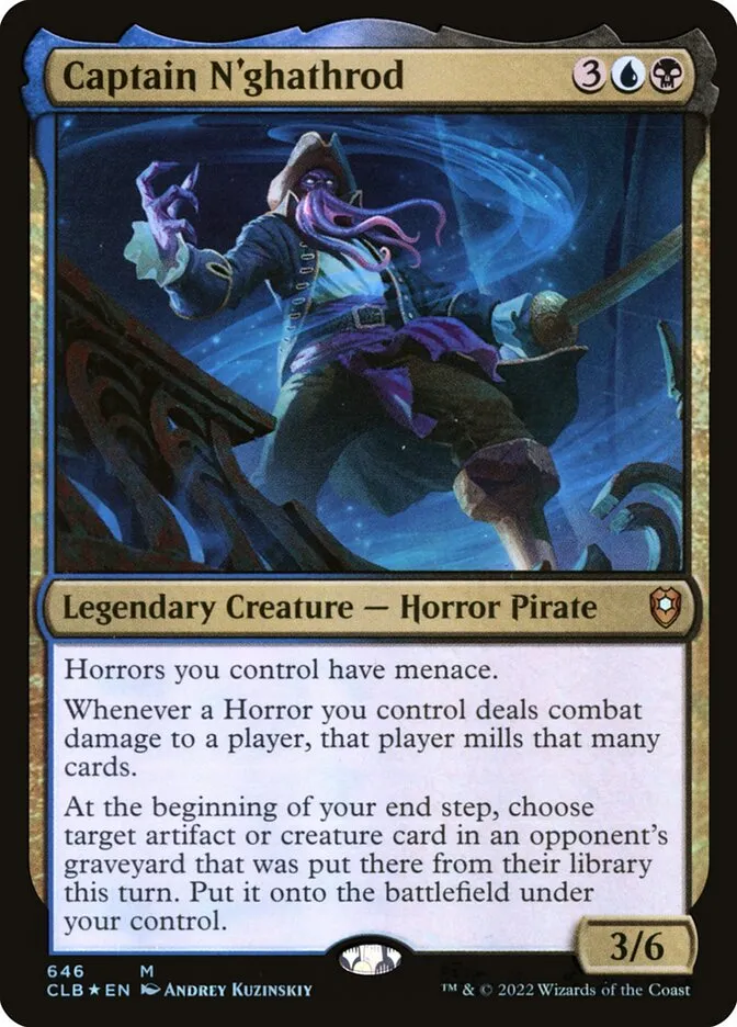 2022 Commander Legends: Battle for Baldur's Gate Captain N'ghathrod #646 mythic card image
