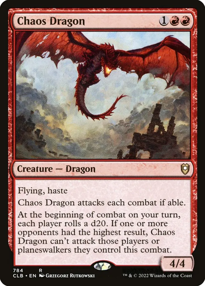 2022 Commander Legends: Battle for Baldur's Gate Chaos Dragon #784 rare card image