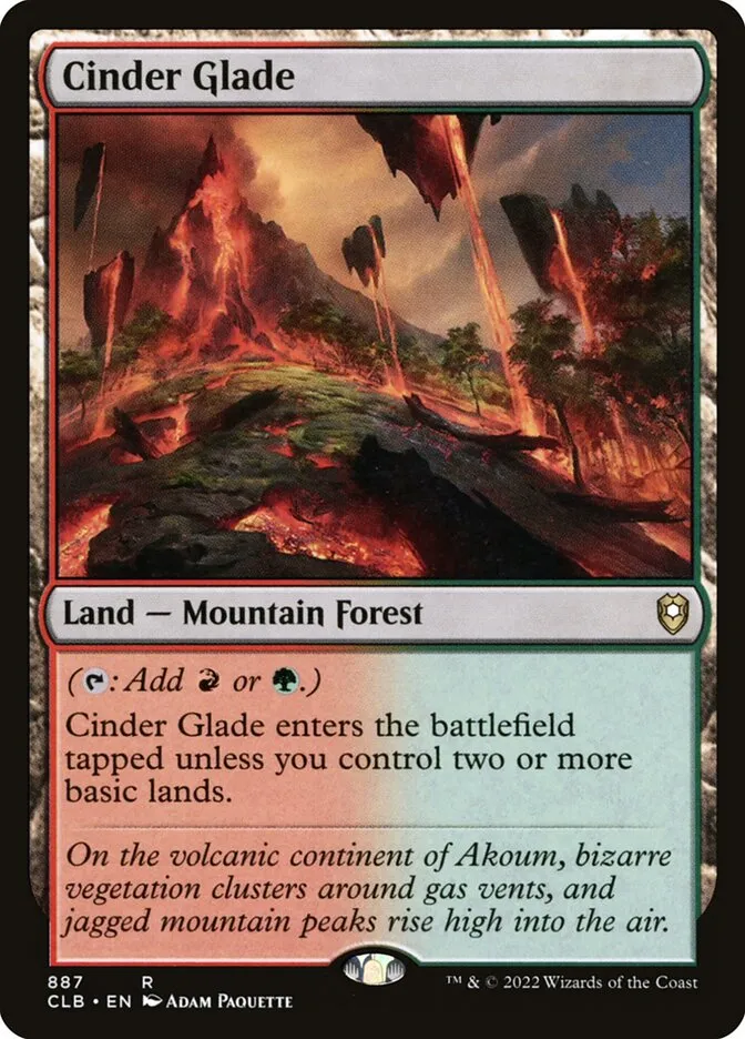 2022 Commander Legends: Battle for Baldur's Gate Cinder Glade #887 rare card image