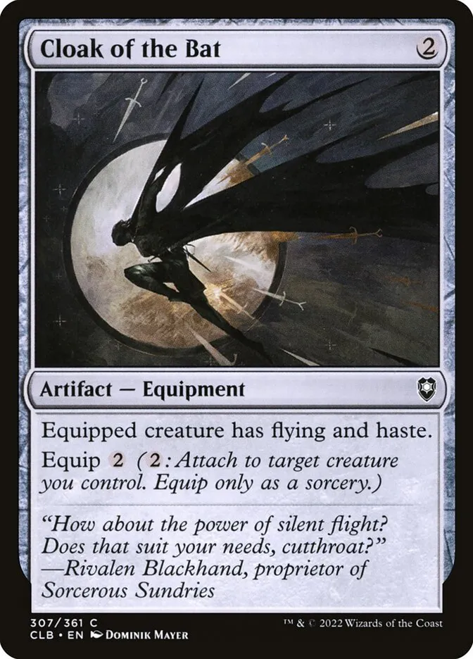 2022 Commander Legends: Battle for Baldur's Gate Cloak of the Bat #307 common card image