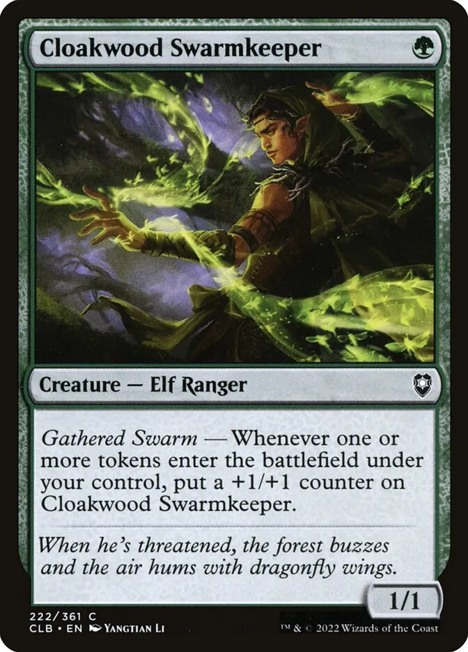 2022 Commander Legends: Battle for Baldur's Gate Cloakwood Swarmkeeper #222 common card image