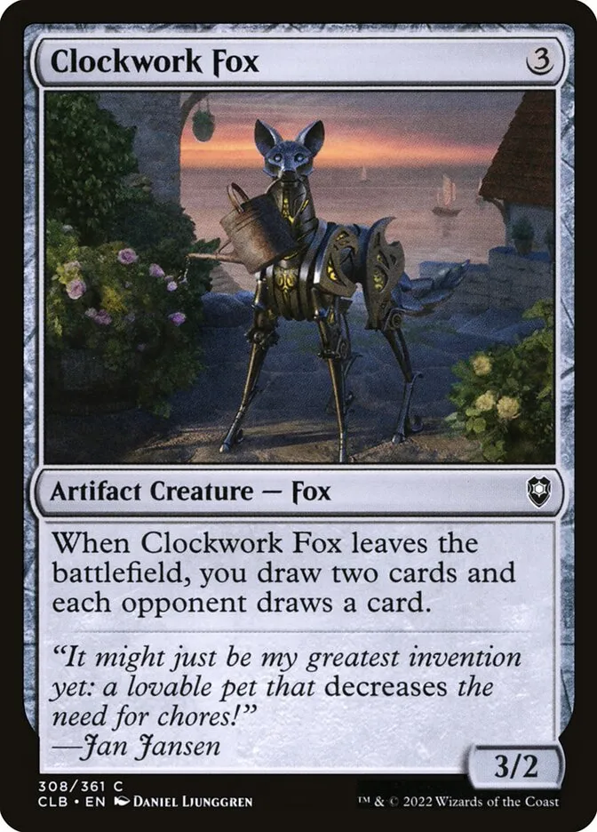 2022 Commander Legends: Battle for Baldur's Gate Clockwork Fox common #308 common card image