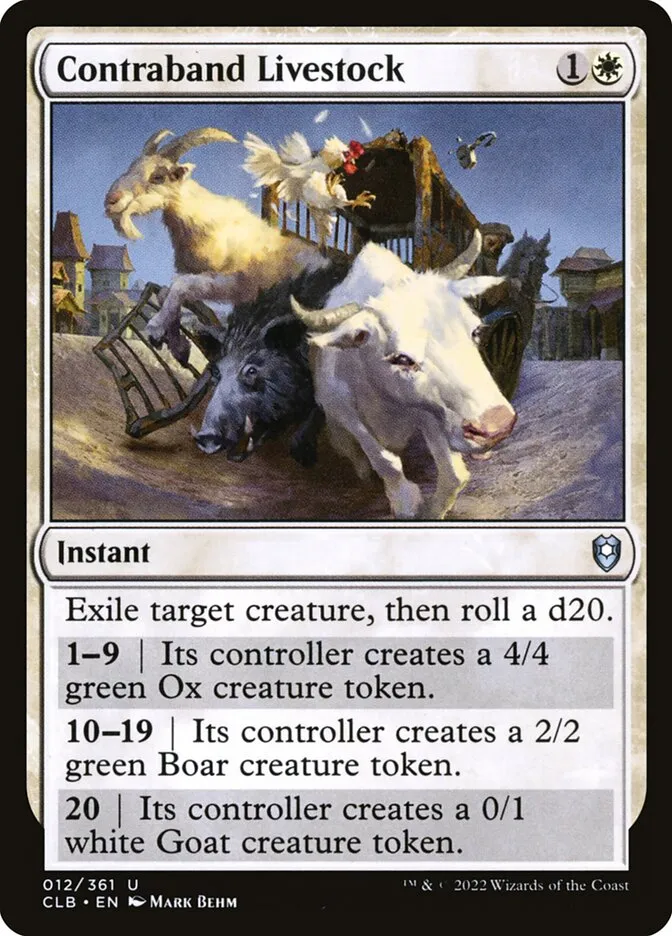 2022 Commander Legends: Battle for Baldur's Gate Contraband Livestock uncommon #12 uncommon card image