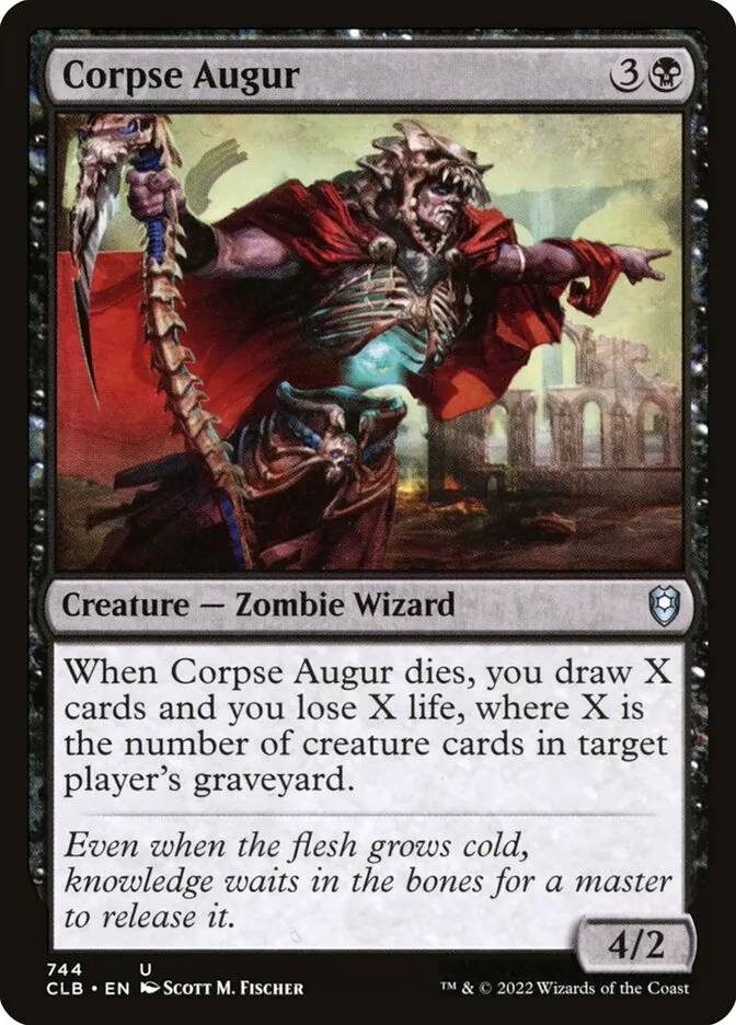 2022 Commander Legends: Battle for Baldur's Gate Corpse Augur #744 uncommon card image