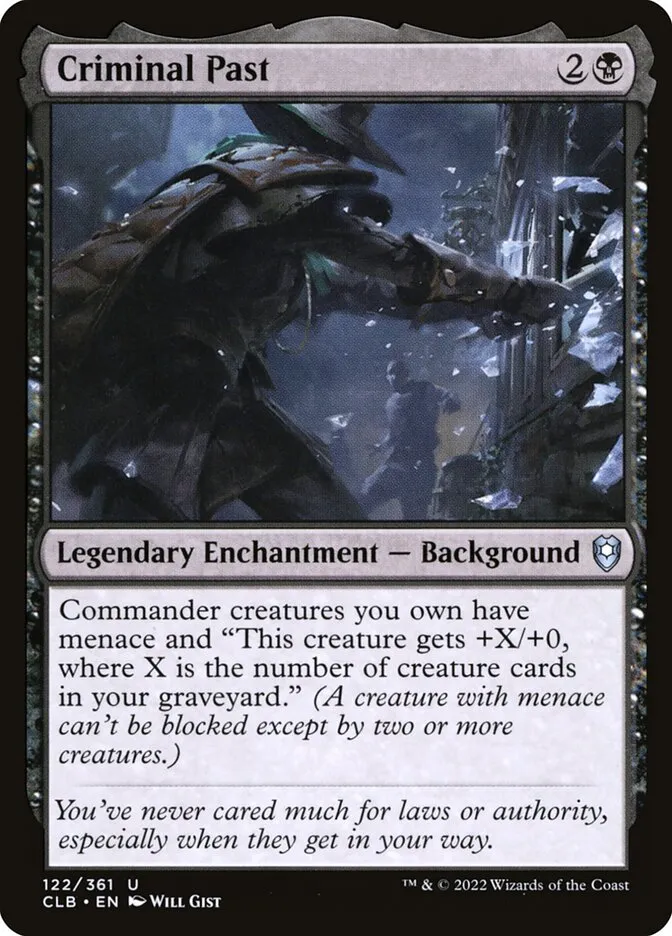 2022 Commander Legends: Battle for Baldur's Gate Criminal Past #122 uncommon card image