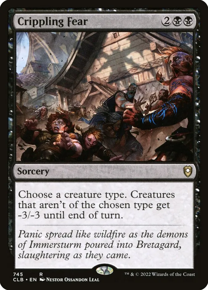 2022 Commander Legends: Battle for Baldur's Gate Crippling Fear #745 rare card image