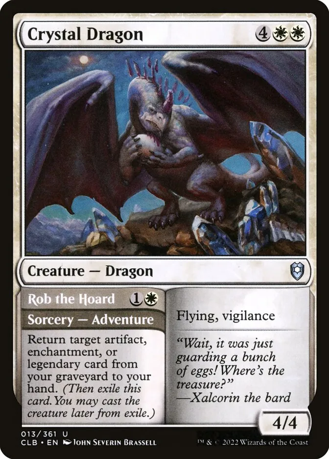 2022 Commander Legends: Battle for Baldur's Gate Crystal Dragon // Rob the Hoard uncommon #13 uncommon card image