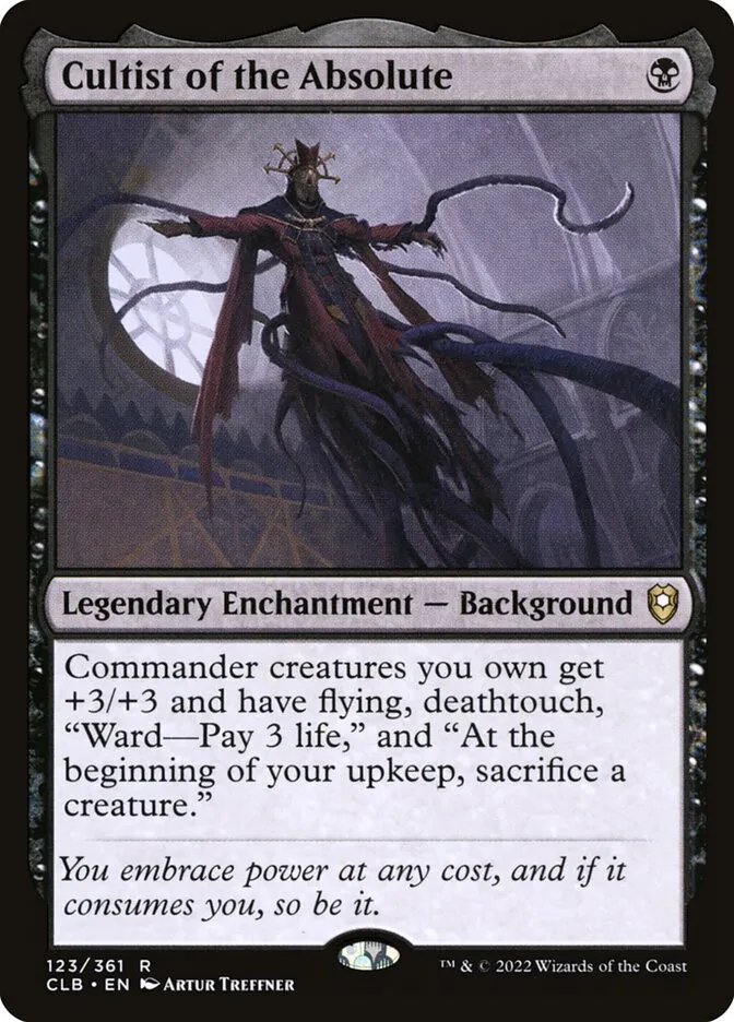 2022 Commander Legends: Battle for Baldur's Gate Cultist of the Absolute #123 rare card image