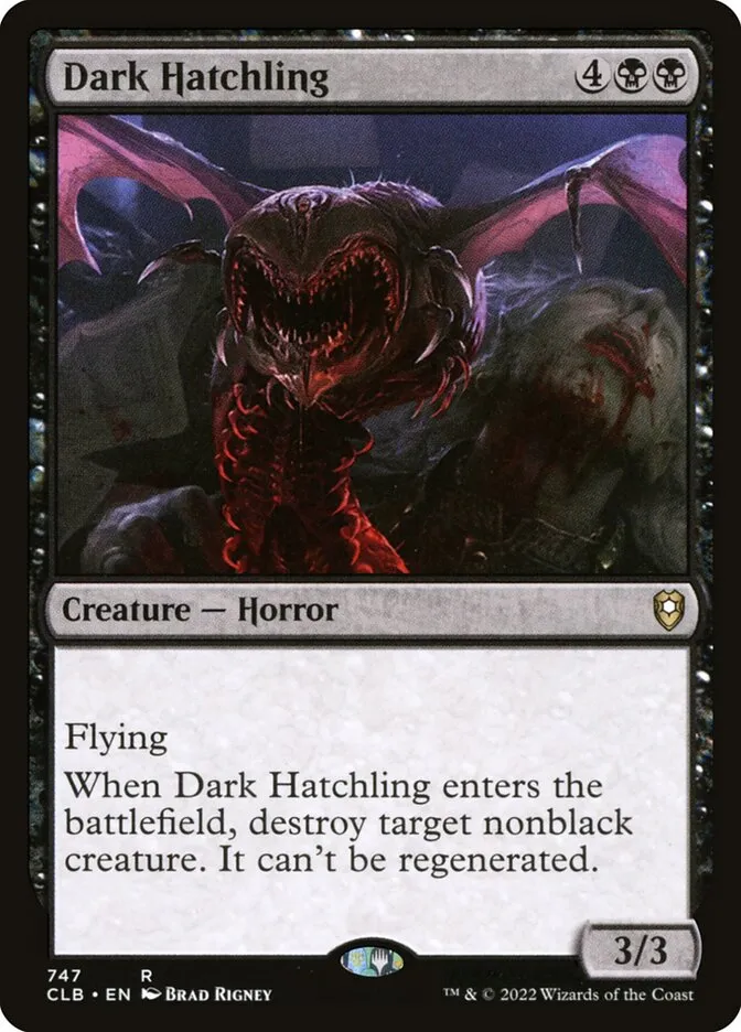 2022 Commander Legends: Battle for Baldur's Gate Dark Hatchling #747 rare card image