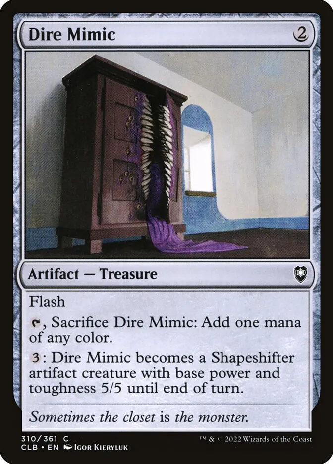 2022 Commander Legends: Battle for Baldur's Gate Dire Mimic #310 common card image
