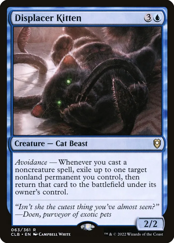 2022 Commander Legends: Battle for Baldur's Gate Displacer Kitten #63 rare card image