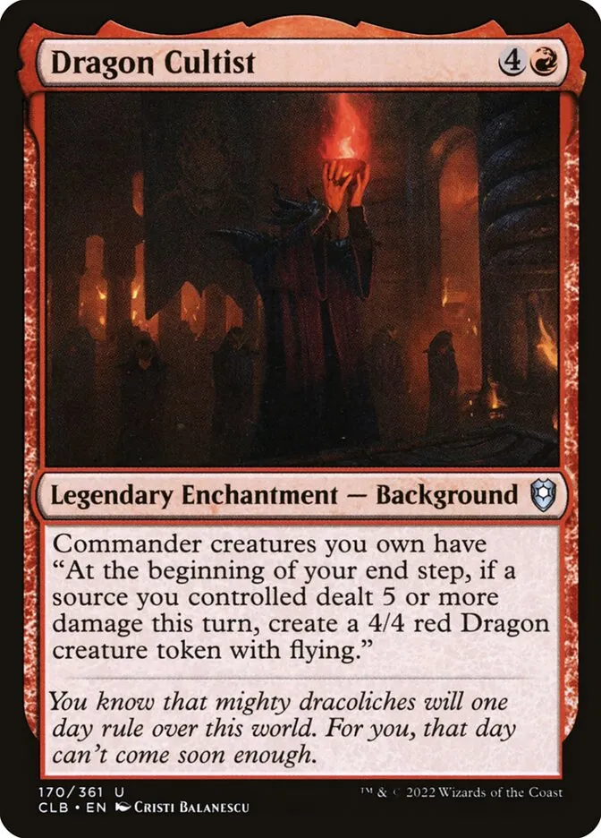 2022 Commander Legends: Battle for Baldur's Gate Dragon Cultist #170 uncommon card image