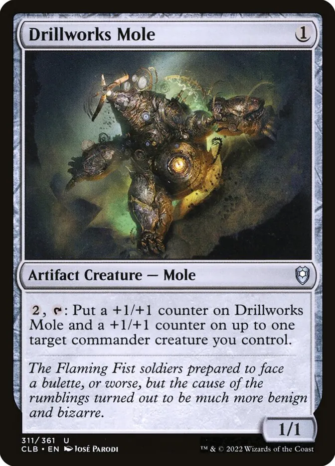 2022 Commander Legends: Battle for Baldur's Gate Drillworks Mole #311 uncommon card image